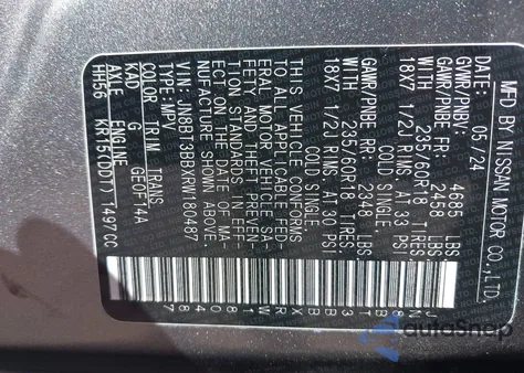 2024 Nissan Rogue Sv Intelligent Awd from USA, damaged, VIN JN8BT3BBXRW180487